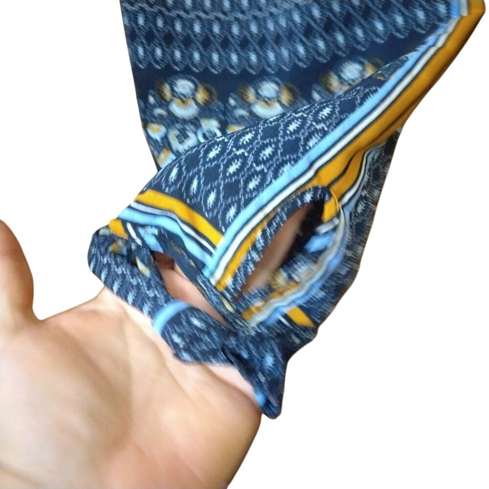 Elevenses Anthropologie Size 4 Aralia Printed Boho Cropped Roll Cuff Pants - Picture 5 of 7